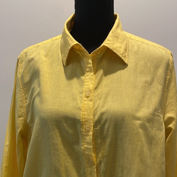 Focus Lifestyle Women’s Shirt Blouse Size XL Yellow Cropped - Picture 3 of 8